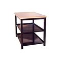 Built Rite Br Built-Rite Double Shelf Shop Stand, Shop Top Square Edge, 24"W x 36"D x 24"H, Black S223A90-BK